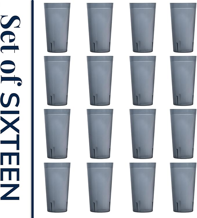 US Acrylic Cafe Plastic Reusable Tumblers 20-ounce Water Cups in Grey | Value - Image 8