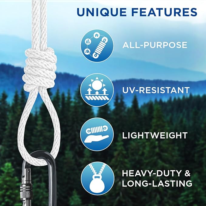 TECEUM Cotton Rope 3/16” – 50 FT – Strong All-Purpose Braided Rope – Natural - Image 4