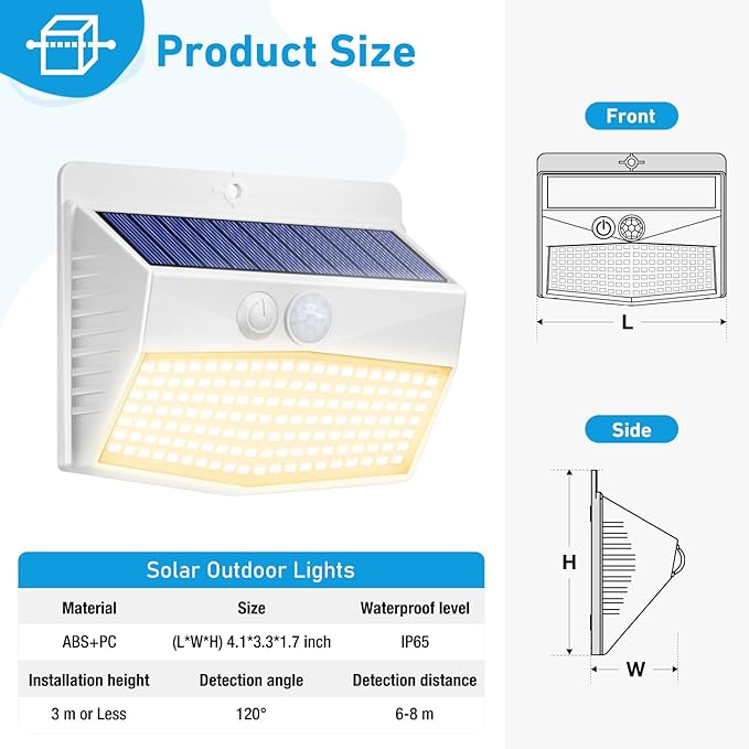 Peasur 16 Packs Solar Outdoor Lights Motion Sensor Solar Security Lights - Image 7
