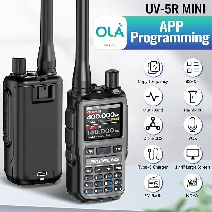 Baofeng Radio UV-5R Mini Ham Radio Long Range Handheld Two Way Radio NOAA - Image 2