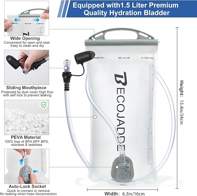 BECOJADDE Running Vest Hydration Backpack - Image 5