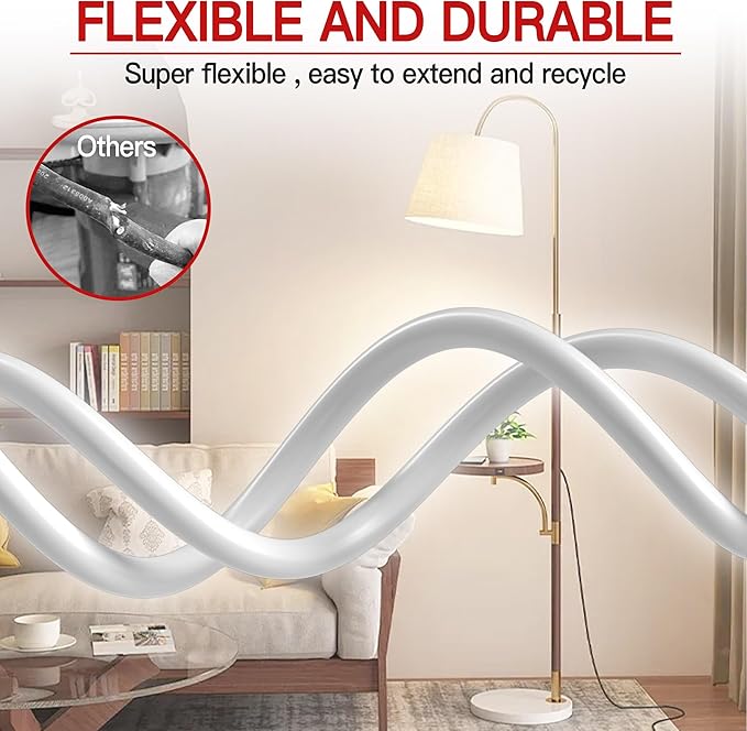 16/3 Short Extension Cord 4 FT, Indoor 3 Prong Power Cable, Suitable - Image 6