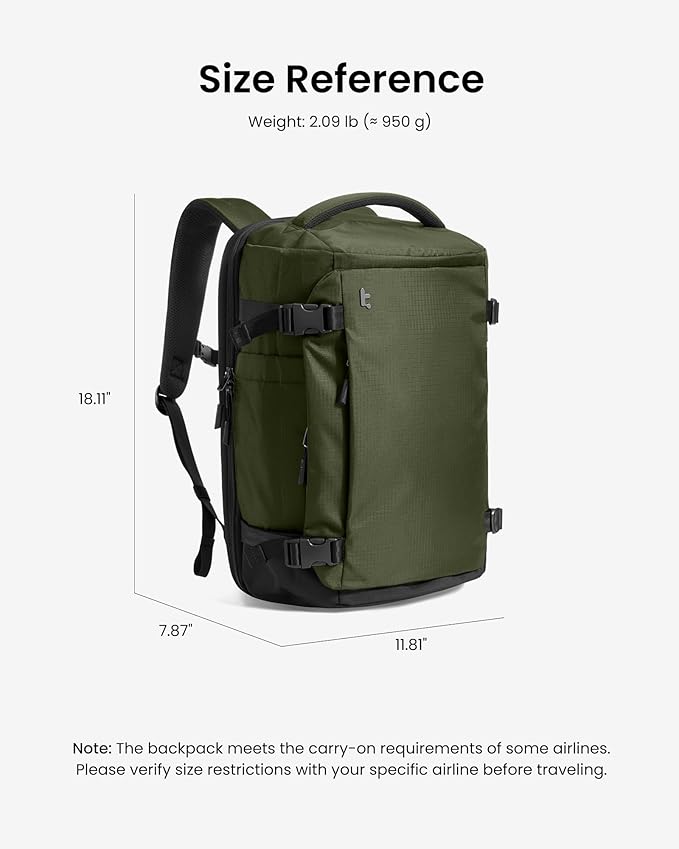 tomtoc Travel Backpack 28L, TSA Friendly Flight Approved Carry-on Luggage - Image 11