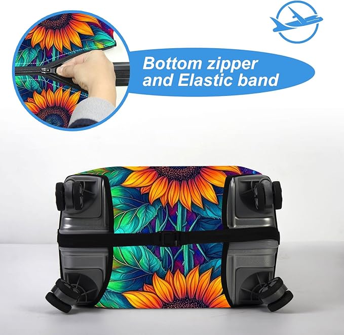 Luggage Cover Protector for 26-28 Inch Suitcases, TSA Approved Elastic Travel - Image 5