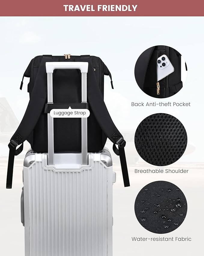 LOVEVOOK Laptop Backpack for Women, 15.6 Inch Work Laptop Bag - Image 4