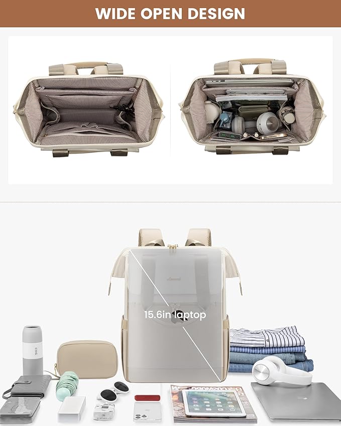 LOVEVOOK Laptop Backpack for Women, 15.6 Inch Work Laptop Bag - Image 8