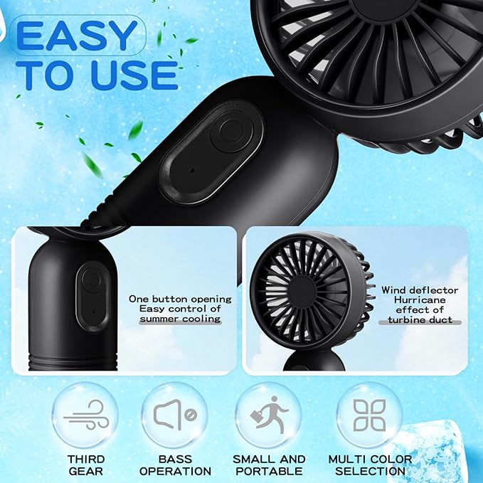 Rossesay 1 Pcs Mini Portable Fan Bulk Cute Handheld Lightweight Small Little - Image 3