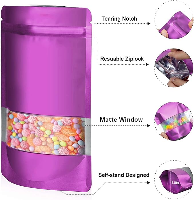 4"x6" 120pcs Mylar Bags for Food Storage, Smell Proof Bag - Image 3