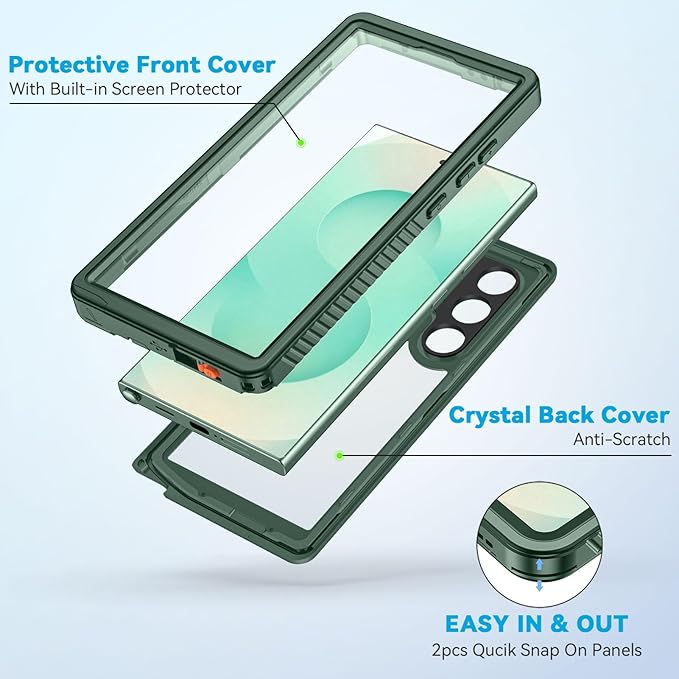 Lanhiem for Samsung Galaxy S25 Ultra Case, IP68 Waterproof Dustproof, Built-in - Image 4
