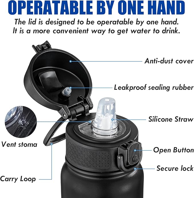 OLDLEY 20 Oz Insulated Stainless Steel Water Bottle - Image 2
