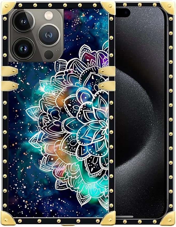 Compatible with iPhone 16 Pro Case, Starry Sky Colourful Mandala Luxury Golden by Unknown