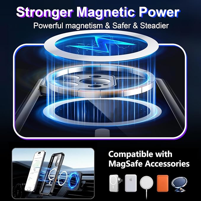 Temdan Compatible with iPhone 16 Pro Case Waterproof, Compatible with MagSafe - Image 2