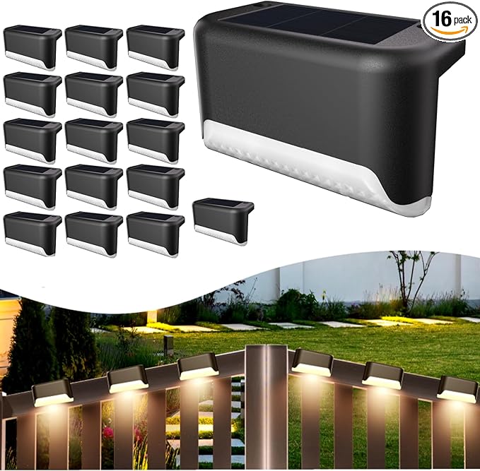 BKBB PPBB Solar Deck Lights Outdoor, Waterproof LED Solar Lights by Unknown