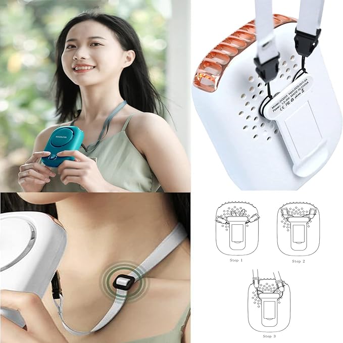 AOCOOLFAN Portable Neck Fan, Mini Small Personal Handheld Fan USB Rechargeable - Image 7
