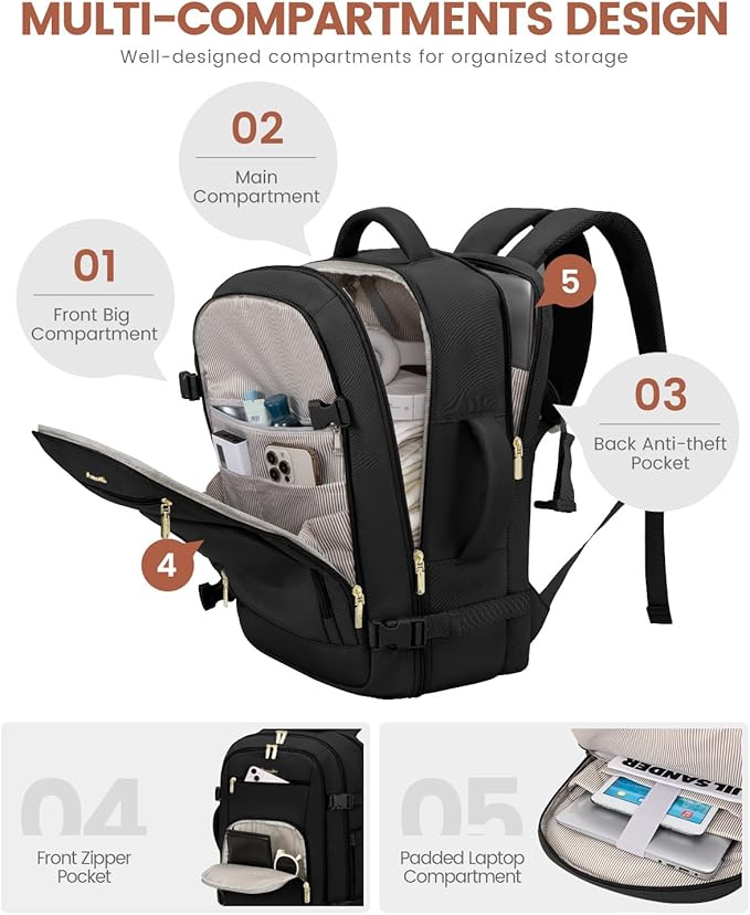LOVEVOOK Carry On Travel Backpack - Image 4