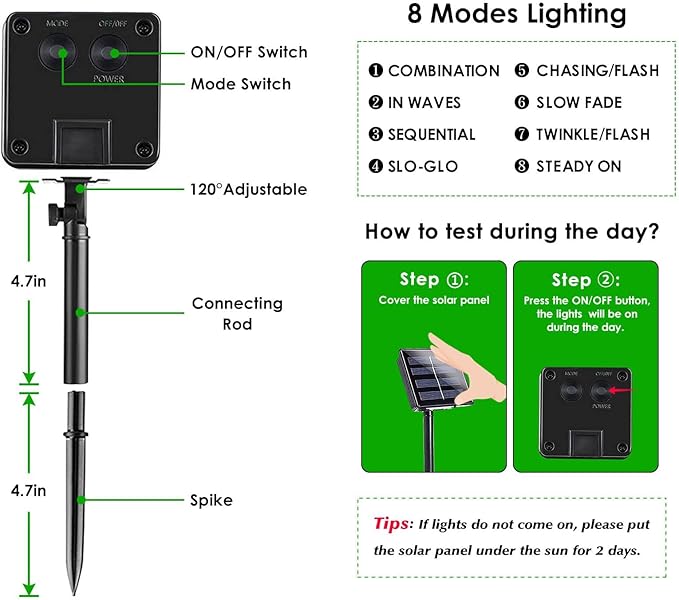 2 Pack 200 LED Solar Christmas Lights Outdoor Waterproof, Solar String Lights - Image 3