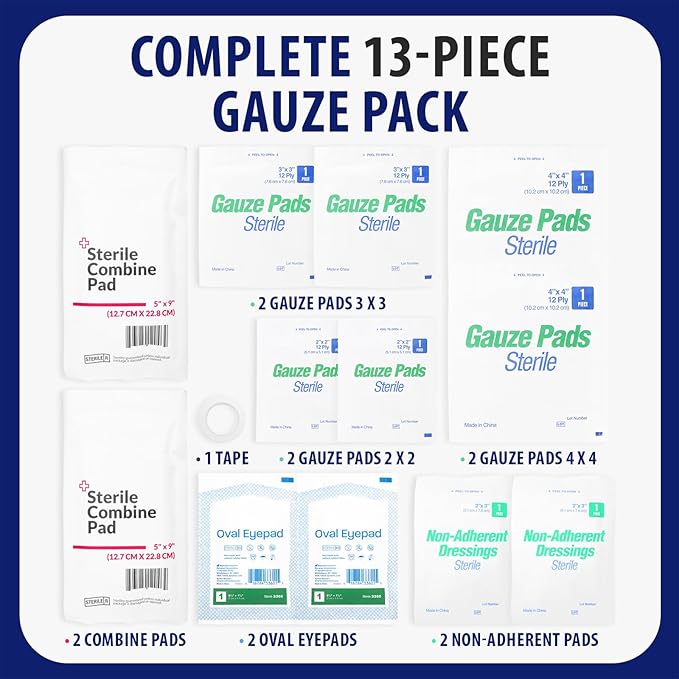 MFASCO First Aid Kit Refill Supplies Gauze Pack Refill - Image 6