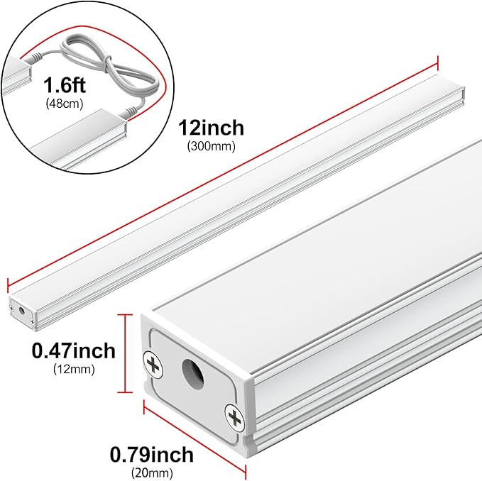 ASOKO Dimmable LED Under Cabinet Lights Warm White 2700K, 24V ETL Listed Plug - Image 4
