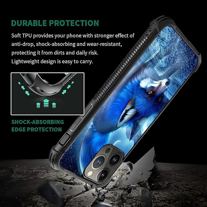 for iPhone 16 Pro Max Case, Snowy Mountain Fox Lake Pattern Graphic Design Girl - Image 5