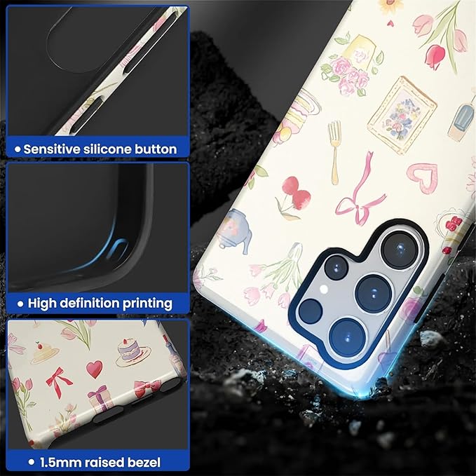 for Samsung Galaxy S25 Ultra Case, HL2 Aesthetic Bow Preppy Collage Hybrid 2 - Image 3