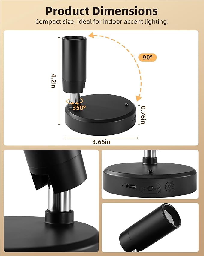 EZVALO Spotlights Indoor with Remote, 5500mAh Rechargeable Picture Lights - Image 6