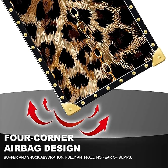 Compatible with iPhone 16 Pro Case, Seamless Gold Chain Leopard Luxury Golden - Image 7