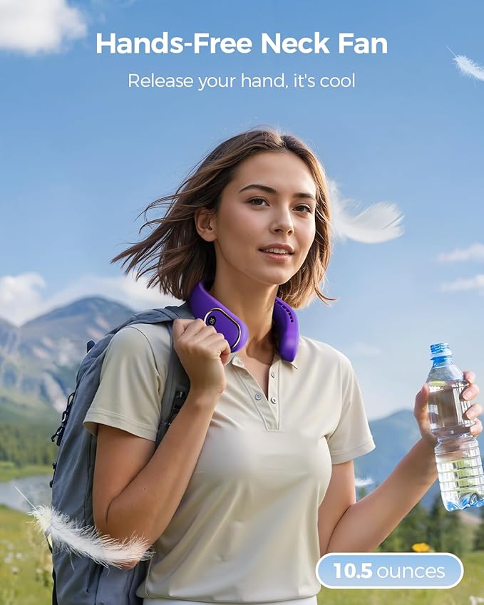 SHEWIND Portable Neck Fan - 5000mAh Rechargeable Hands-Free Wearable Fan | 4 - Image 7
