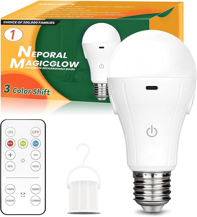 Neporal MagicGlow Rechargeable Light Bulbs by Neporal