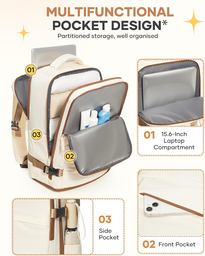 coofay Large Travel Backpack Carry on Flight Approved Mochila De Viaje Personal - Image 5