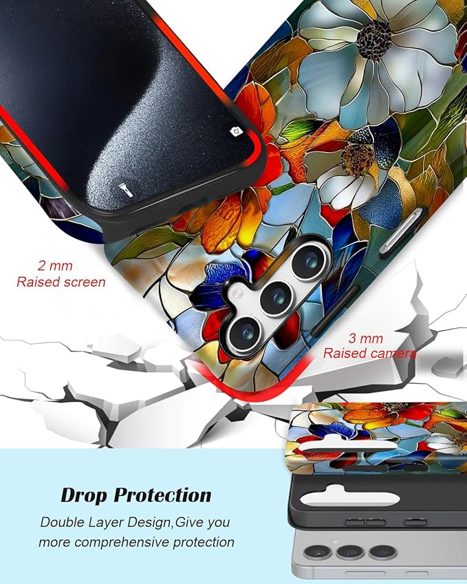 Compatible for Samsung Galaxy S25 FE 5G Case, Dual Layer Heavy Duty 2 in 1 - Image 3