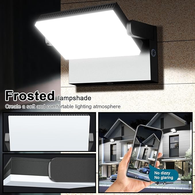 Modern Sleek Flood Lights Outdoor, 120W 5000K Dusk-to-Dawn Photocell - Image 7