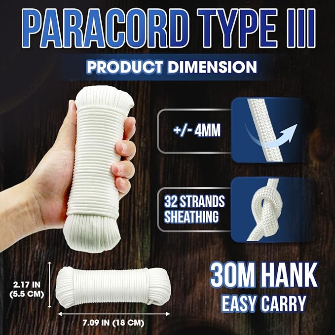 High Tensile Paracord Type III Parachute Cord Reflective Paracord Rope Tactical - Image 3