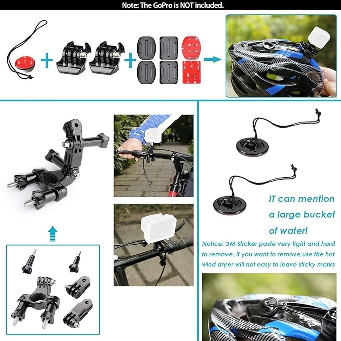 Navitech 50-in-1 Action Camera Accessories Combo Kit - Image 5