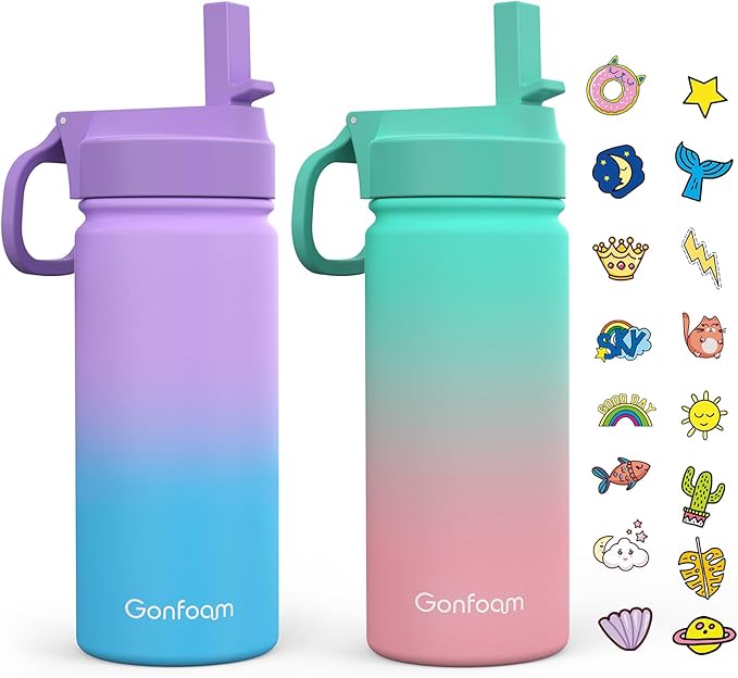 Kids Water Bottle, Stainless Steel Vacuum Insulated cup, Kids Water Bottle by Gonfoam