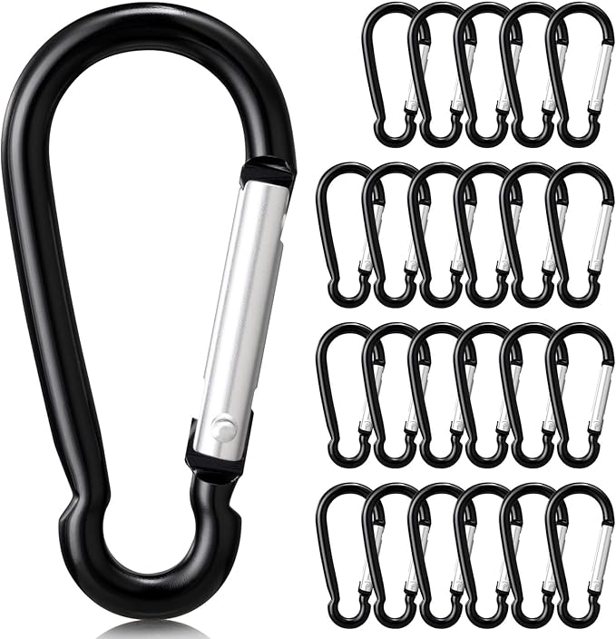 24 PCS Small Carabiner Clips, Spring Snap, Keychains Hooks, Backpacking - Image 7