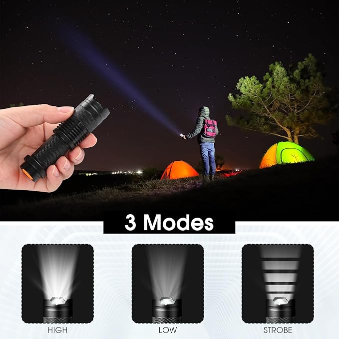 Fumete 20 Pieces LED Flashlight Mini 3 Mode Tactical Torch Small Water - Image 4