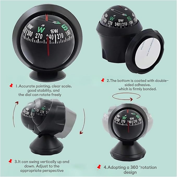 Car Compass, Night Vision Electronic Digital Compass, Direction Guidance - Image 6