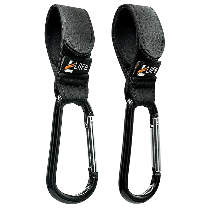2 Pcs Black Baby Stroller Hooks by LilFe