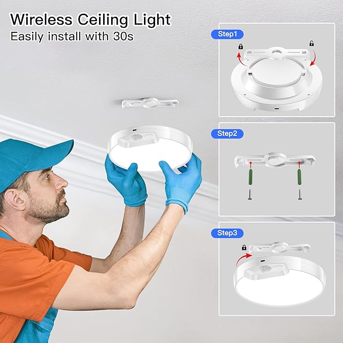 Homelist Newly Upgraded 8000mAh Rechargeable Ceiling Light, Battery-Operated - Image 6
