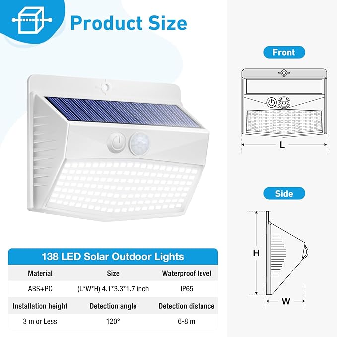 Solar Lights Outdoor Motion Sensor, Solar Security Lights - Image 7