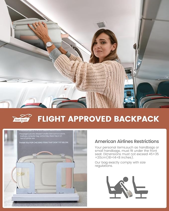 LOVEVOOK Travel Backpack For Women Flight Approved, 40L Carry On Backpack - Image 2
