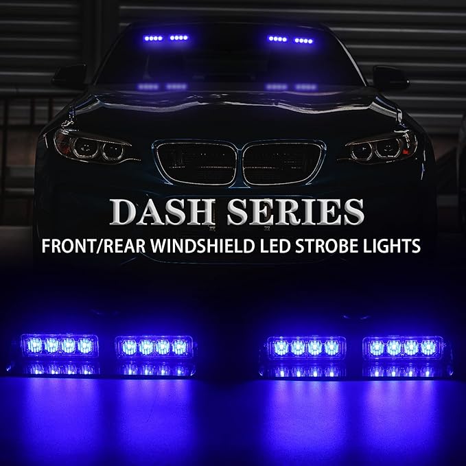 XRIDONSEN 2 in 1 Blue Emergency Dash Strobe Lights Warning Safety Flashing - Image 2