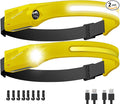 Headlamp Rechargeable LED 230° Wide Beam, USB-C Lightweight Head Lamp, Long by HyperDolphin