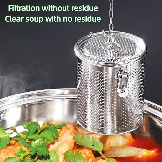 Stainless steel cylindrical seasoning filter, Mesh Design Tea Ball Strainer - Image 6