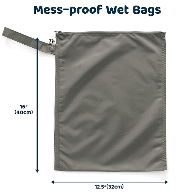 Tiny Twinkle Mess Proof Wet Bags | 2-Pack Reusable Waterproof Wet Bags - Image 5