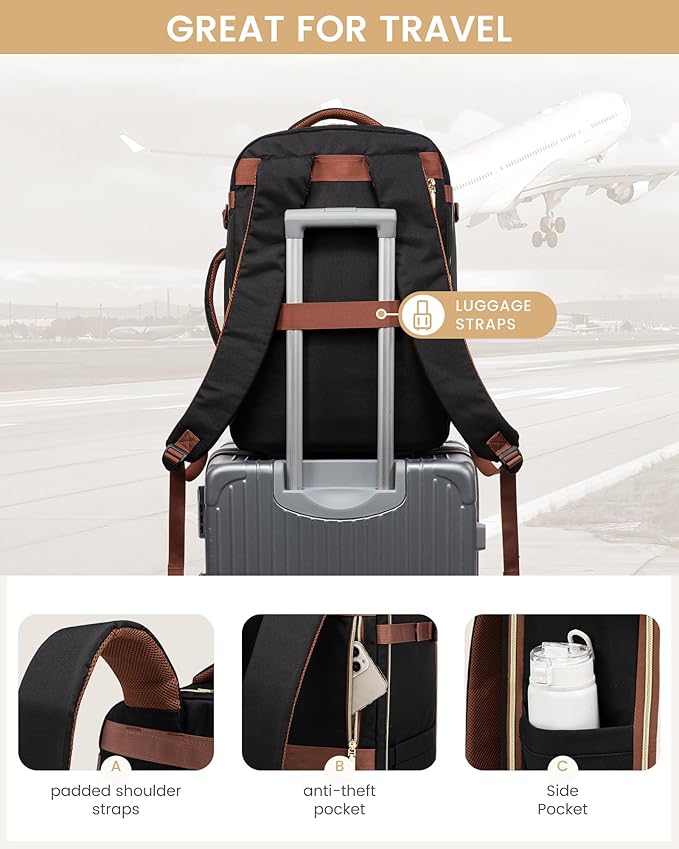 LOVEVOOK Travel Essentials Carry on Backpack 50L Travel Backpack - Image 7