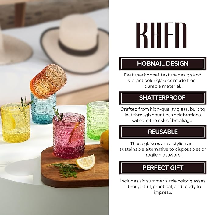 Khen Hobnail Drinking Glasses - Image 5