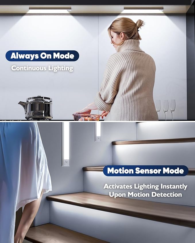 Under Cabinet Lighting, 10 Inch LED Battery Operated Rechargeable Motion Sensor - Image 5