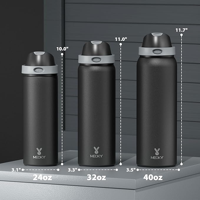 24 oz Insulated Water Bottle for Sports: Meoky Stainless Steel Water Bottle - Image 3