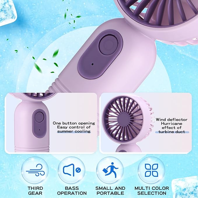 Rossesay 1 Pcs Mini Portable Fan Bulk Cute Handheld Lightweight Small Little - Image 2